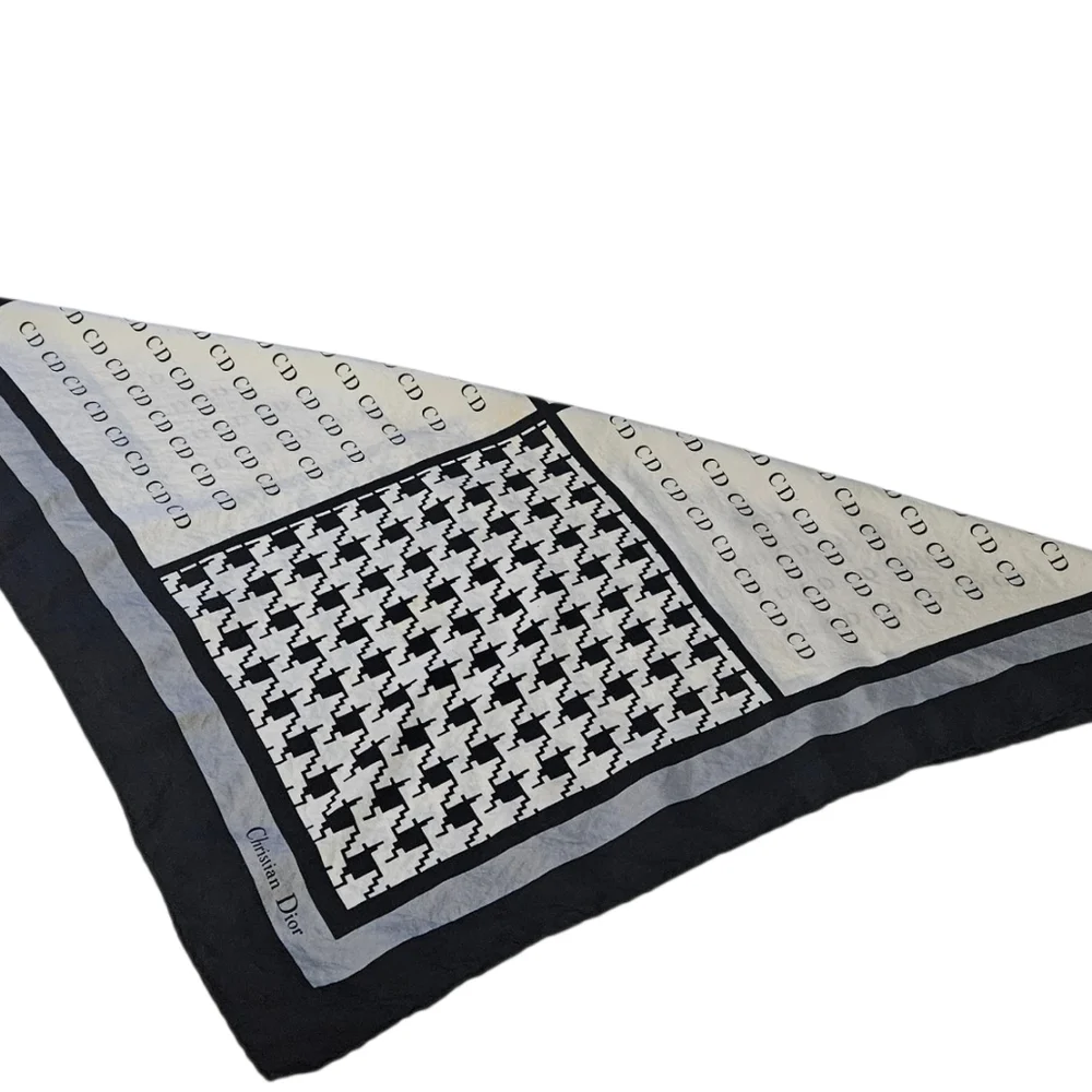 Dior Monogram & Houdstooth Silk Scarf